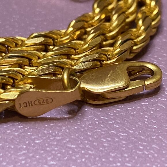 💛 Gold Vermeil Thick Italian Crafted Chain - Picture 3 of 7